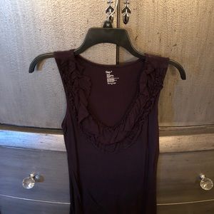 Purple tank top with ruffles